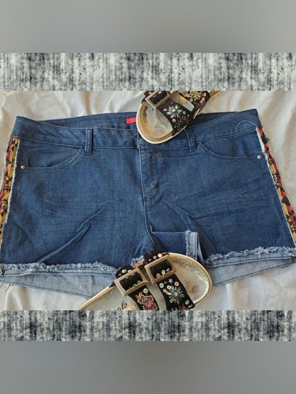 Bongo Aztec Boho Cut off Jean jeans denim cut off shorts 17 Y2k Bohobocentric
